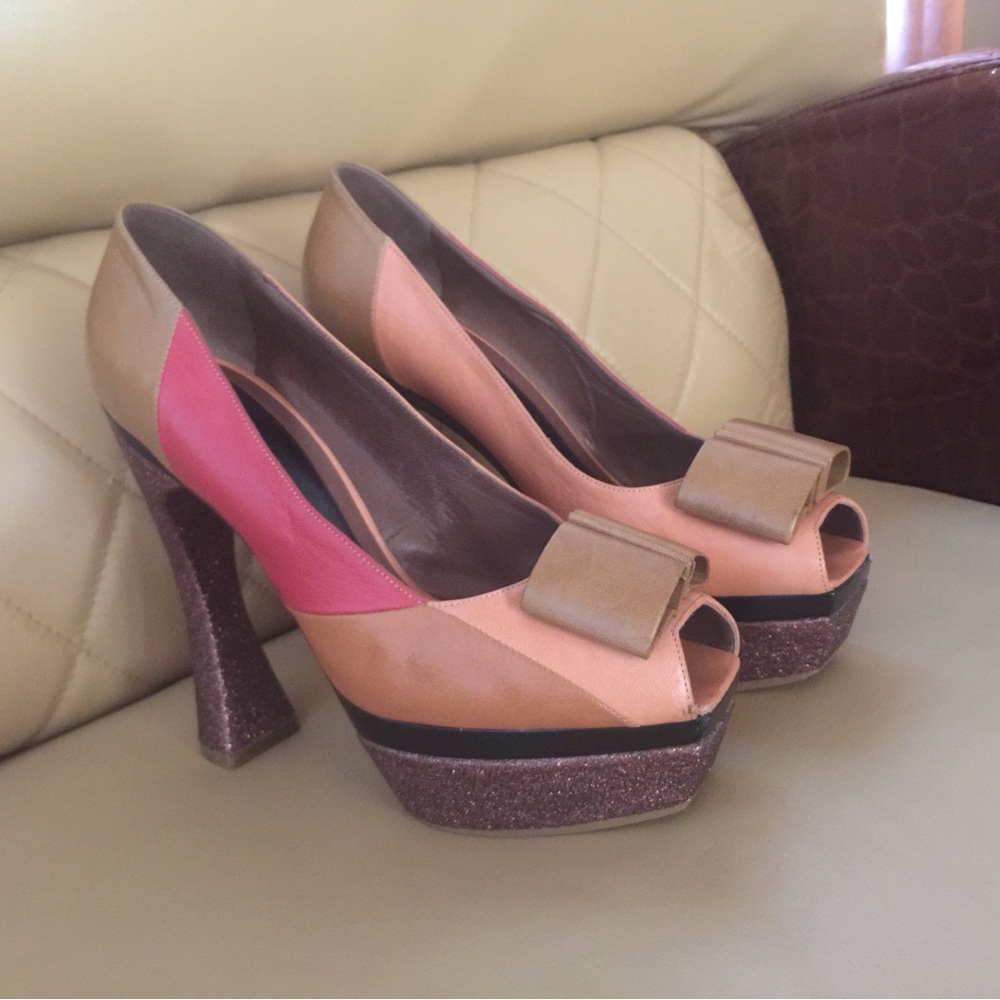 Marni Platform Peep-Toe Pump size 9